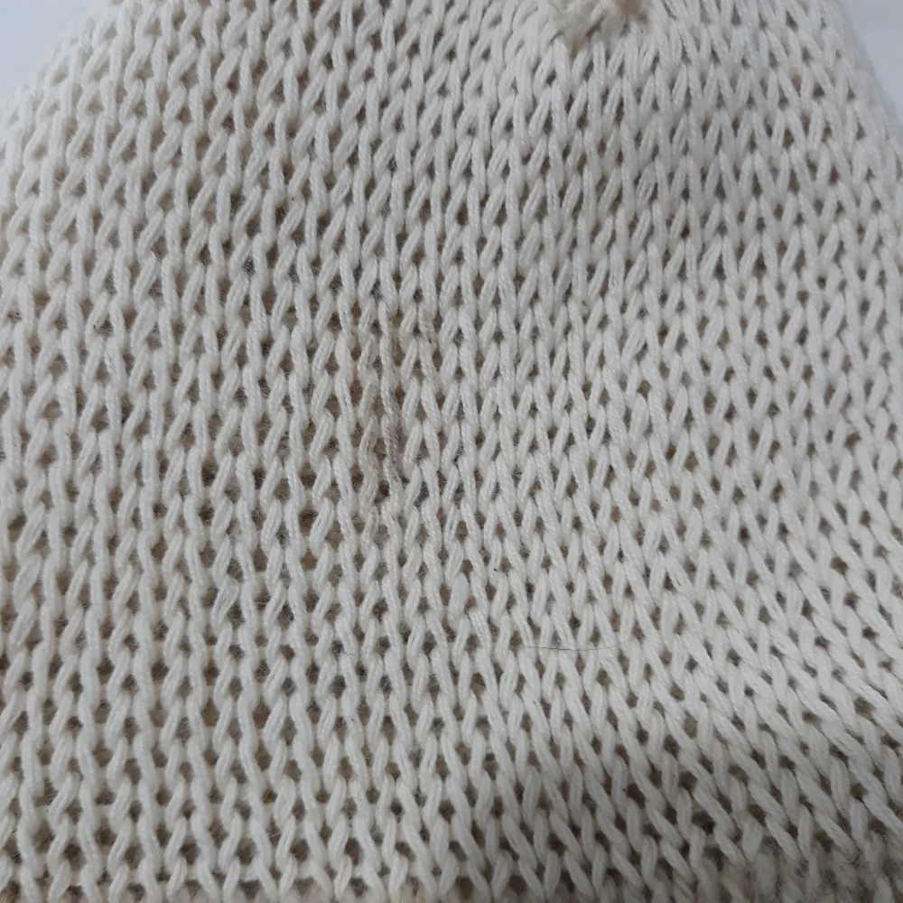 Hat Unisex knit wool blend cream